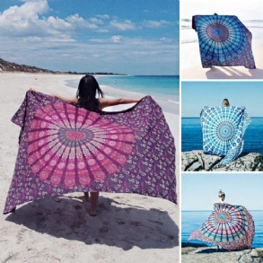 Honana Wx-17 150x210cm Bohém Stílusú Poliészter Szál Strandtörölköző Kendő Mandala Téglalap Ágynemű Kárpit