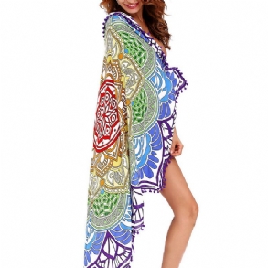 Honana Wx-91 Bohemian Gobelin Totem Lotus Strandtörölközők Jógaszőnyeg Kempingmatrac Bikini Huzat
