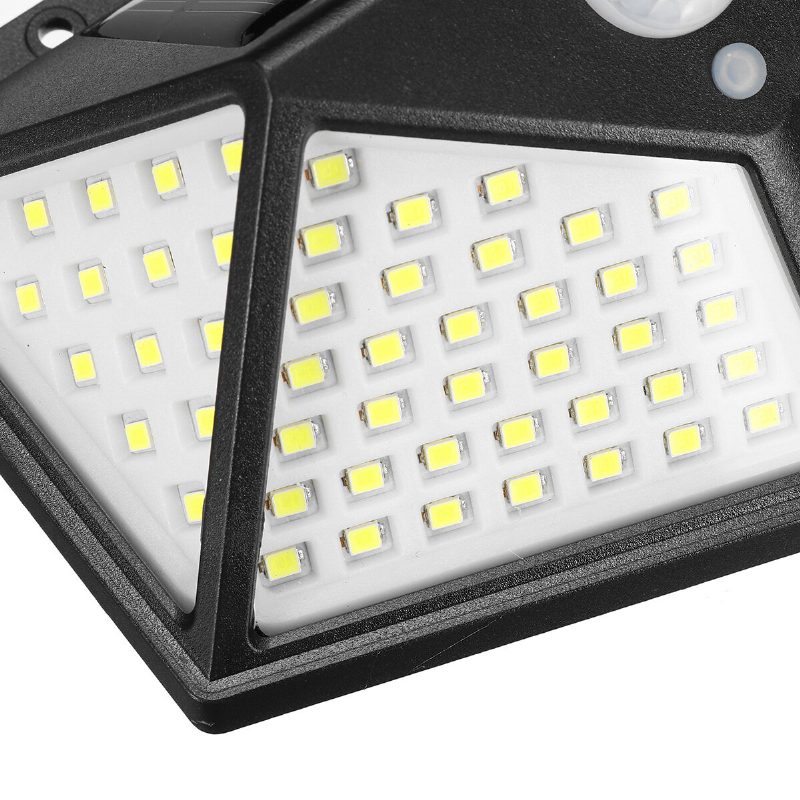 100 Led 800 Lm Vízálló Fali Lámpa Napelemes Energia 3 Mód 120°-os Pir Érzékelési Szögű Kempingfény