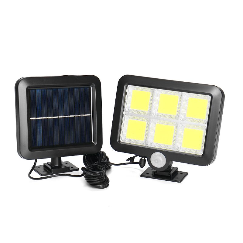 120 Led Cob Camping Light Napelemes Lámpa Vízálló Napfény Fali Lámpás Kültéri Kerti Terasz
