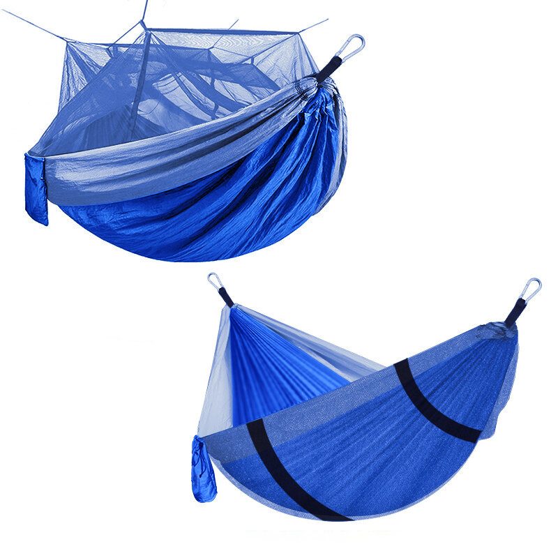 2 Személyes Szabadtéri Kemping Nylon Erős Függőágy W Szúnyogháló Utazó Hordozható Hátizsák Max. Terhelés 400 Kg