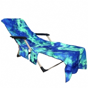 210 X 75 cm Strandfoteltörölköző Lazy Napfürdő Törölköző Nyakkendő-festék Több Zsebes Nedvszívó Kemping Szőnyeg Törölközők
