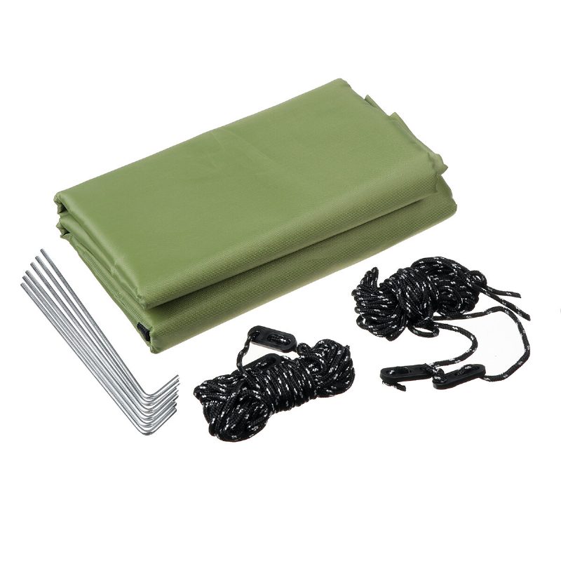 210d Oxford Fabric Army Green Nedvességálló Sátor Menedék Összecsukható Napellenző Ponyva Függőágy Eső Napernyő Piknikmatrac Szabadtéri Kempingutazás