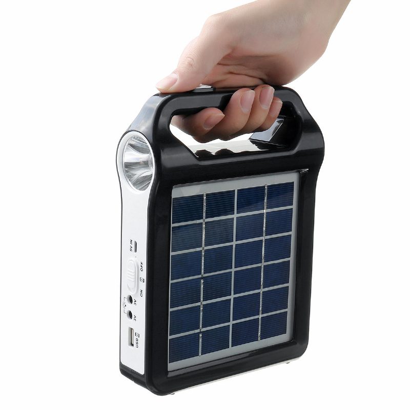 2400 Mah Hordozható Napelemes Töltő Újrafelhasználható Generátor Rendszer Usb Port Lámpa Világítással