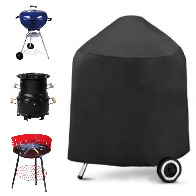 30 Hüvelykes Terasz Kerek Gödör Fedő Vízálló Uv Védő Grill Bbq Szék Asztal Menedék Fekete