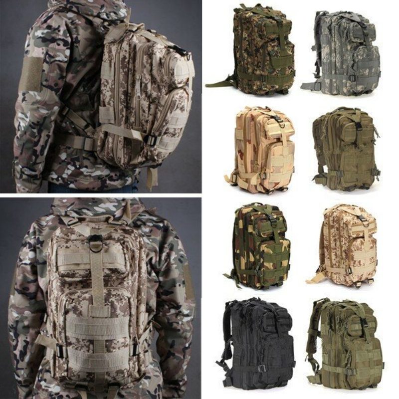 30 Literes Kültéri Taktikai Hátizsák 600d Nylon Vízálló Terepszínű Trekking