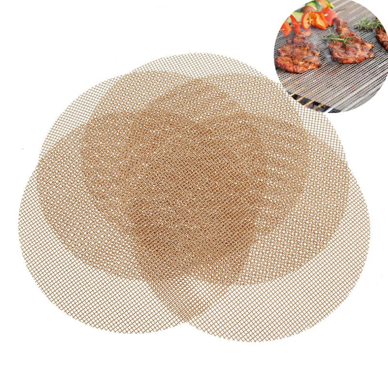 5 Db Kültéri Kemping Bbq Grill Hálós Szőnyeg Újrafelhasználható Tapadásmentes Grillsütő Hús Drótháló