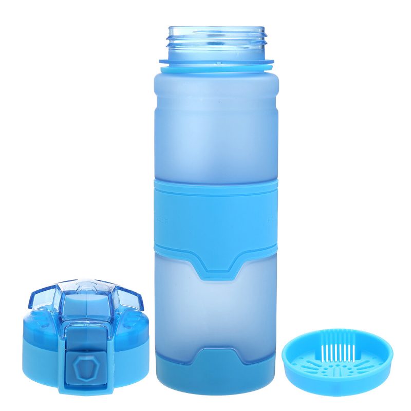 500 Ml Élelmiszer Minőségű Tritan Vizes Palack Pattogó Fedelű Sportpalack Szűrővel Hordozható Fitness Iskola Jóga Gyerekeknek Felnőtteknek