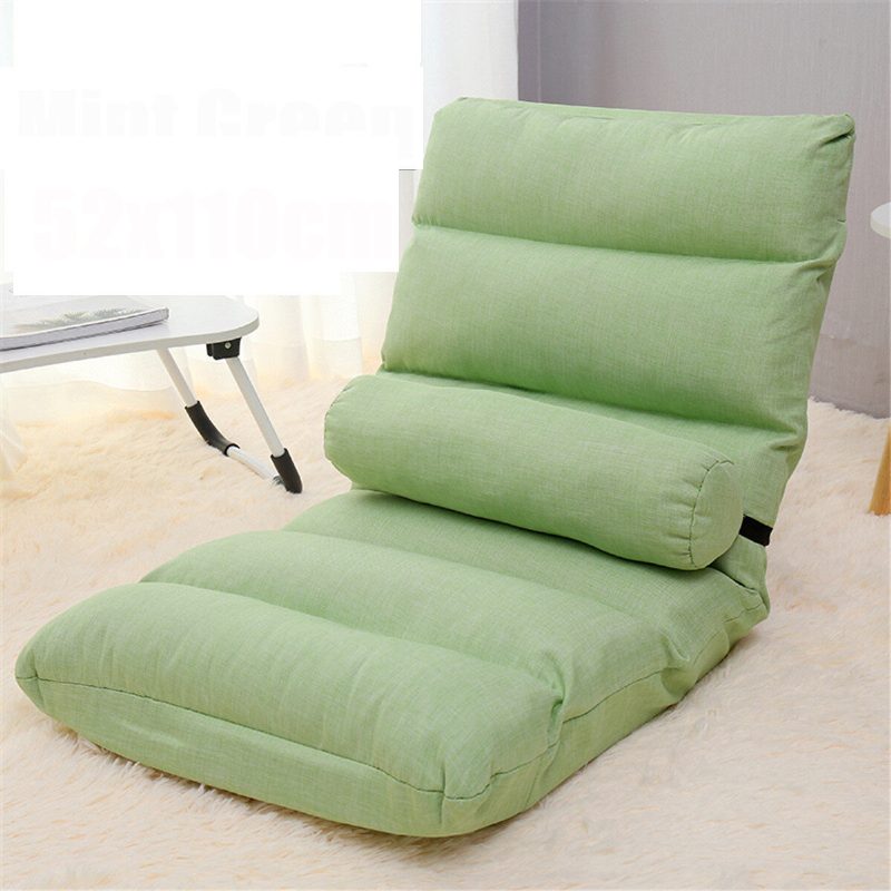 52x110cm Multi Colors Összecsukható Lazy Sofa Állítható Padlószék Kanapé Nyugágy Ülések Párnával