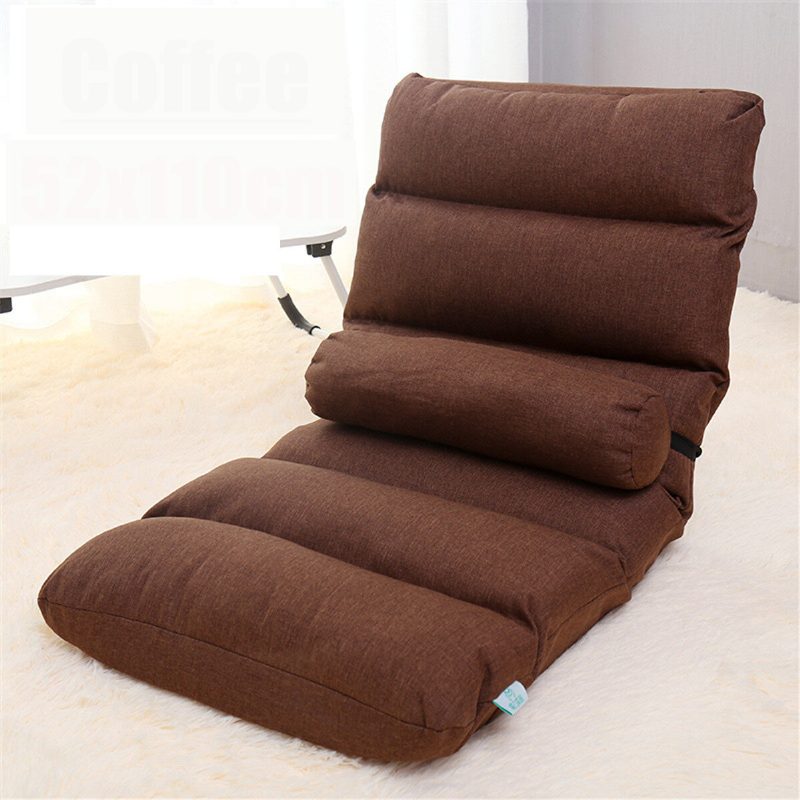 52x110cm Multi Colors Összecsukható Lazy Sofa Állítható Padlószék Kanapé Nyugágy Ülések Párnával