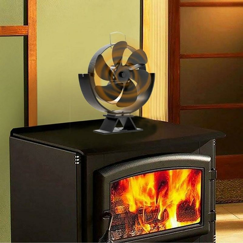 6 Lapátos Fatüzelésű Kandallóventilátor Mini Fűtésű Kályhaventilátor Eco-ventilátor Csendes Otthon Hatékony Hőelosztás
