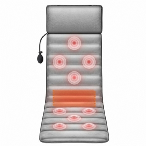 9 Fokozatú Adjust Elektromos Vibrátor Fűtés Hát Nyak Masszírozó Matrac Láb Derékpárna Szőnyeg Otthoni Iroda Fájdalomcsillapító Relax Masszázspárna