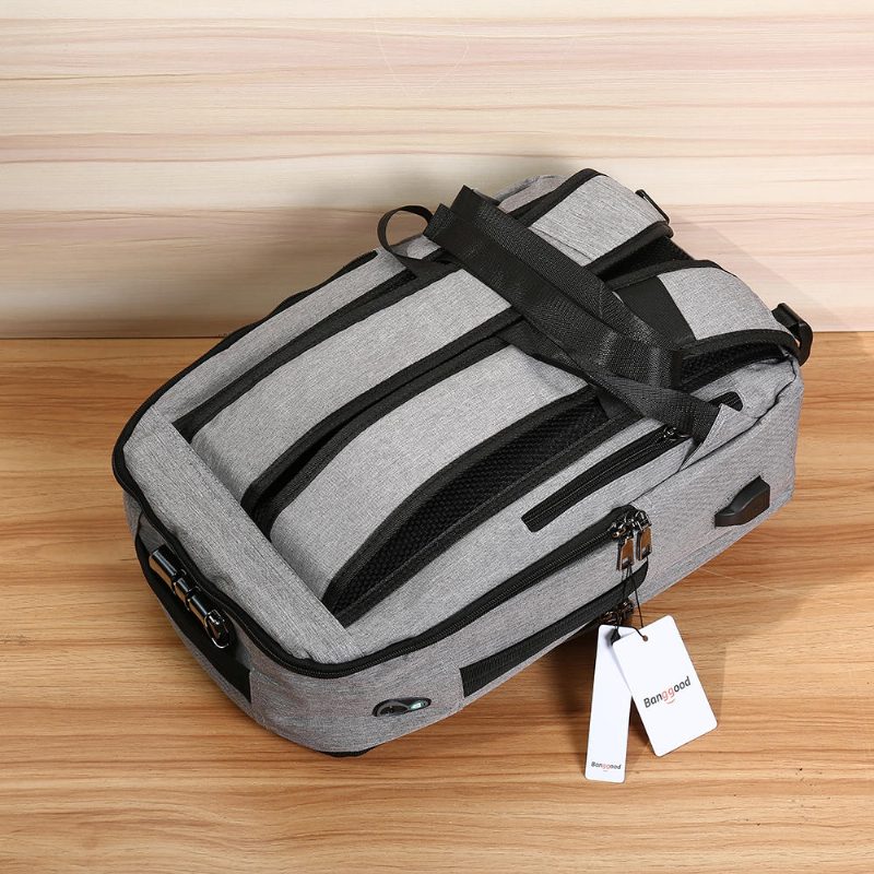 Bang Good 17l Lopásgátló Férfi Női Laptop Notebook Hátizsák Usb Töltőcsatlakozó Zár Utazási Iskolatáska