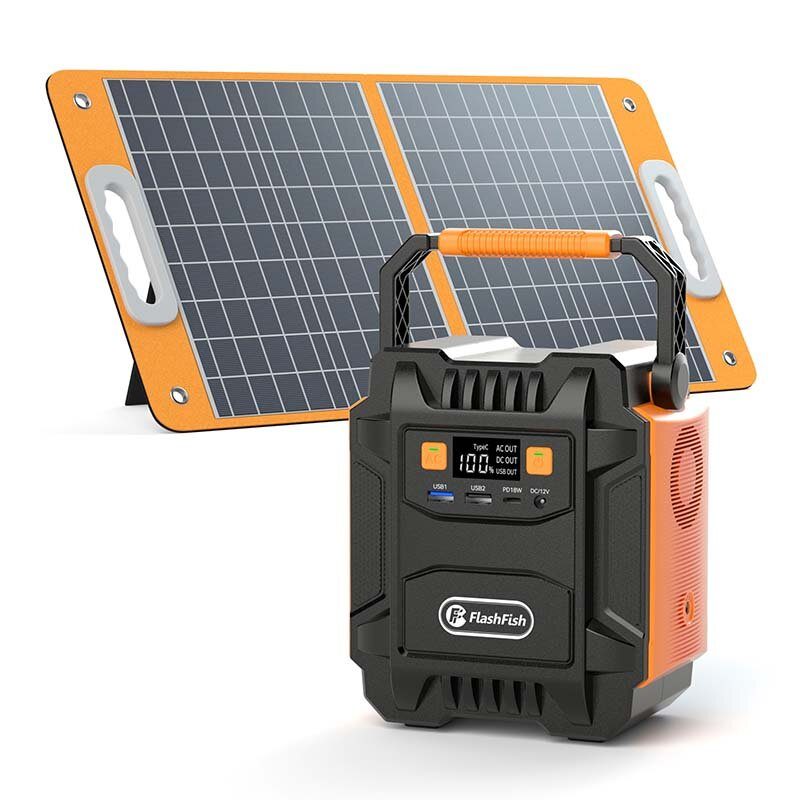 Eu/usa Közvetlen Flashfish 200 W Erőmű 110 V 220 V 48000 Mah Hordozható Napelem Generátor Akkumulátoros Tápegység 172 Wh Vészvilágítás Kültéri Kempingezéshez