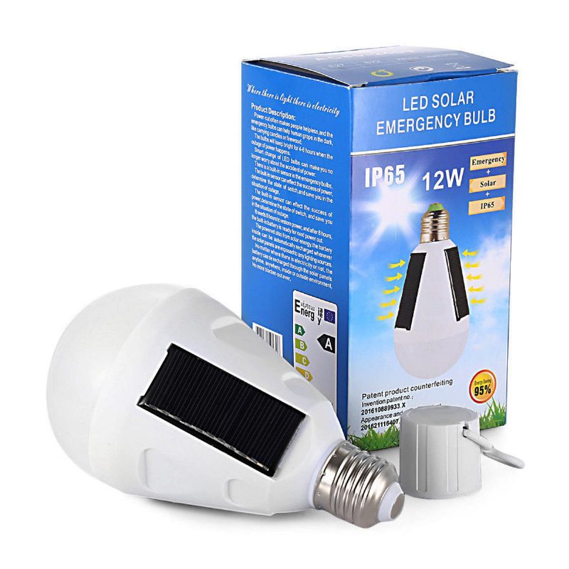 Kültéri 12 W-os Led-es Napenergiával Működő Sátorlámpás Kemping Vészvilágítás Hordozható Horgász Éjszakai Izzó