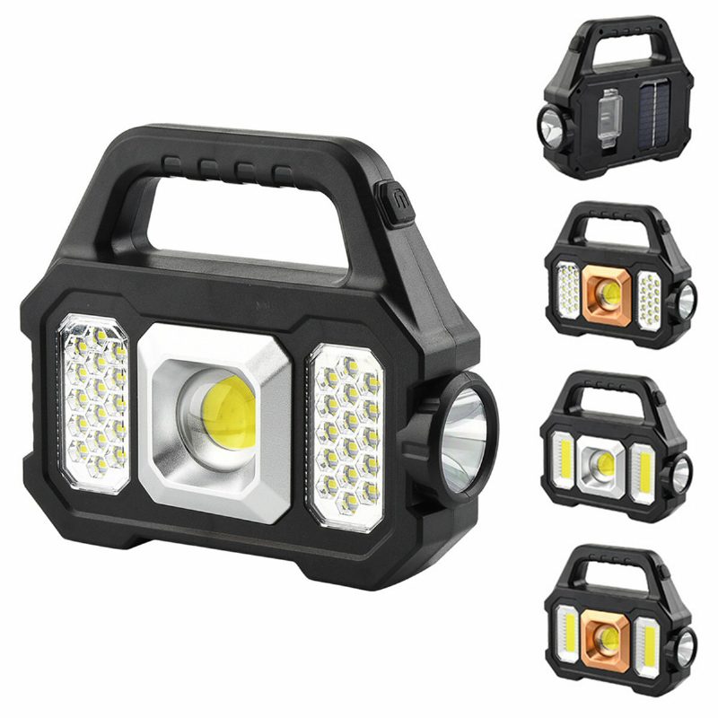 Kültéri Napelemes Led-es Kempinglámpa Szuper Fényes Zseblámpa Munkalámpák Usb Újratölthető Kézi Lámpák Spotlámpa Keresőlámpa