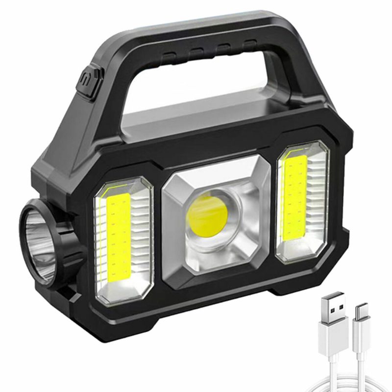 Kültéri Napelemes Led-es Kempinglámpa Szuper Fényes Zseblámpa Munkalámpák Usb Újratölthető Kézi Lámpák Spotlámpa Keresőlámpa