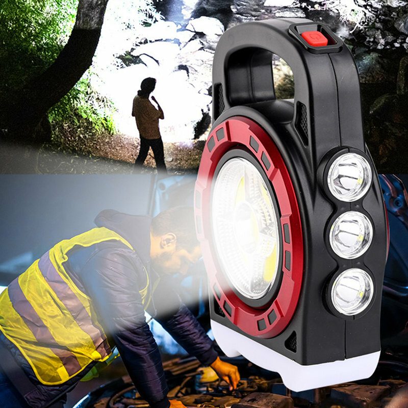 Kültéri Napelemes Töltőlámpa Multifunkcionális Keresőlámpa Treasure Erős Fényű Zseblámpa Cob Led Hordozható Lámpa