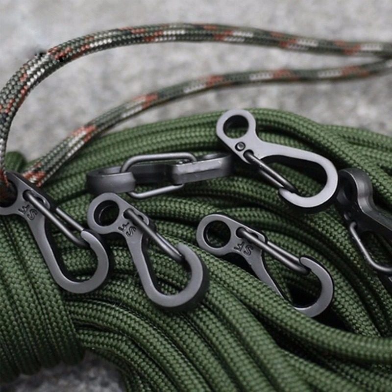 Mini Karabineres Kemping Túlélő Mászó Apró Akasztók 10 Db