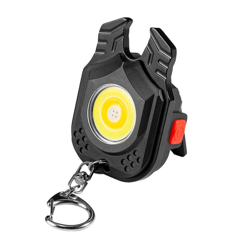 Mini Led Kulcstartós Lámpa Hordozható C Típusú Újratölthető Kempinglámpás Erős Cob Zseblámpa Mágneses Kampóval Dugóhúzós Vízálló Munkalámpa