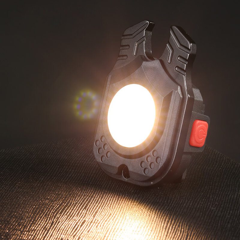 Mini Led Kulcstartós Lámpa Hordozható C Típusú Újratölthető Kempinglámpás Erős Cob Zseblámpa Mágneses Kampóval Dugóhúzós Vízálló Munkalámpa