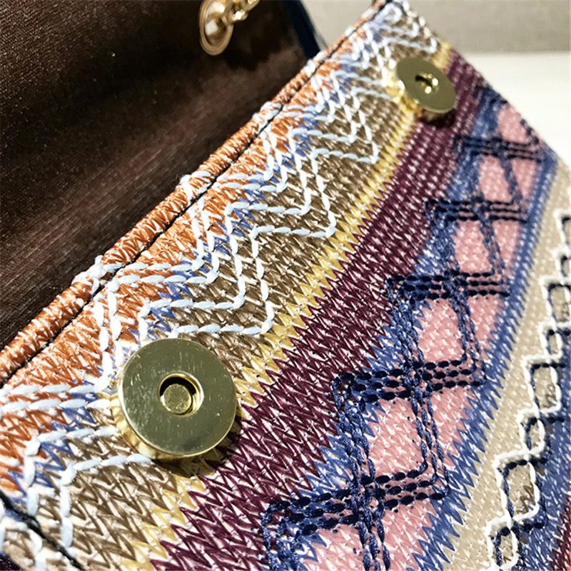 Női Gyűrűs Fogantyú Szalmatáska Tok Rattan Messenger Kézitáska Beach Tote Outdoor Travel