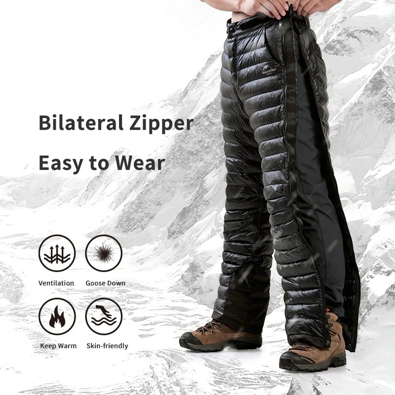 Outdoor Thermal Goose Down Pants Zipzár Camping Túrázás Sí Nadrág