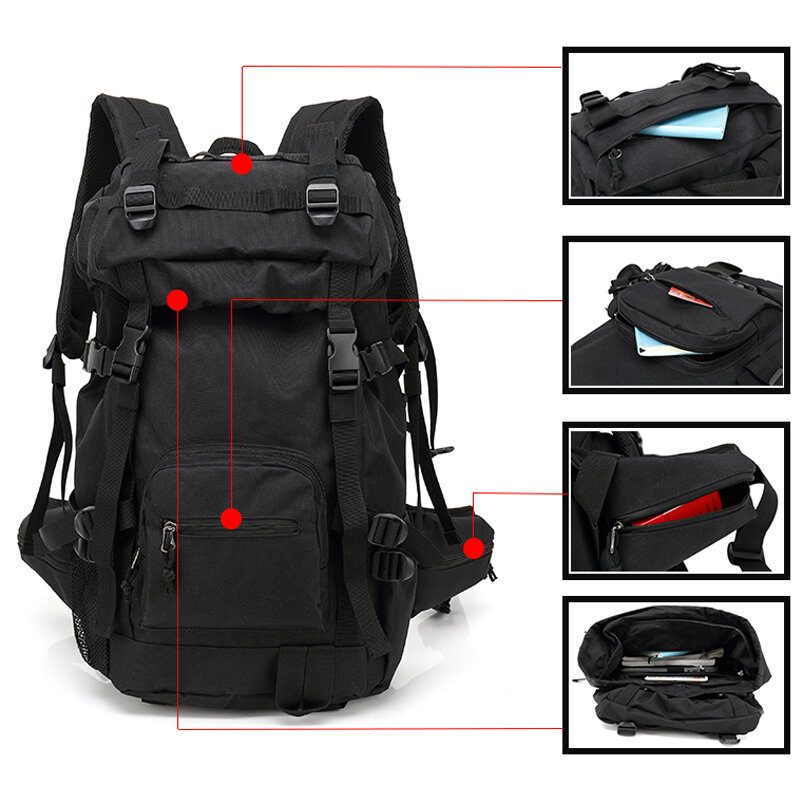 Ozuko 40l Hegymászó Hátizsák Vízálló Nylon Kemping Utazási Túra Válltáska Max. Terhelés 40-60kg