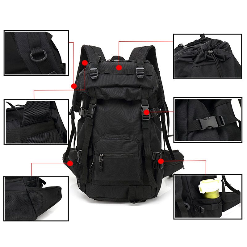 Ozuko 40l Hegymászó Hátizsák Vízálló Nylon Kemping Utazási Túra Válltáska Max. Terhelés 40-60kg