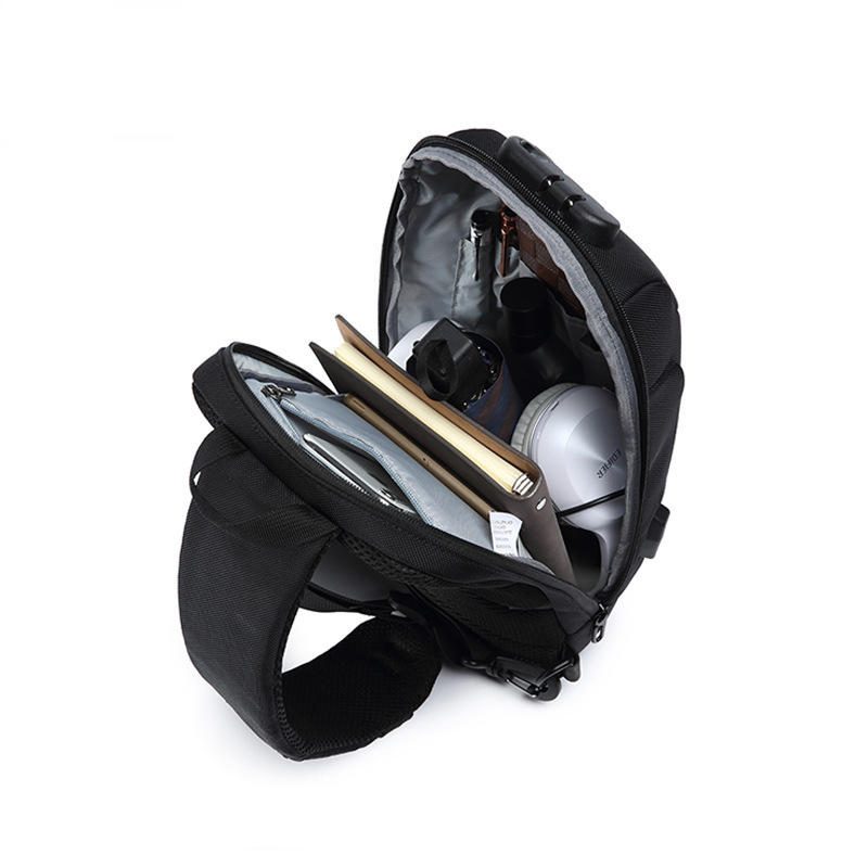 Ozuko Melltáska Usb Külső Töltés Lopásgátló Crossbody Táska Vízálló Válltáska Kempingezéshez