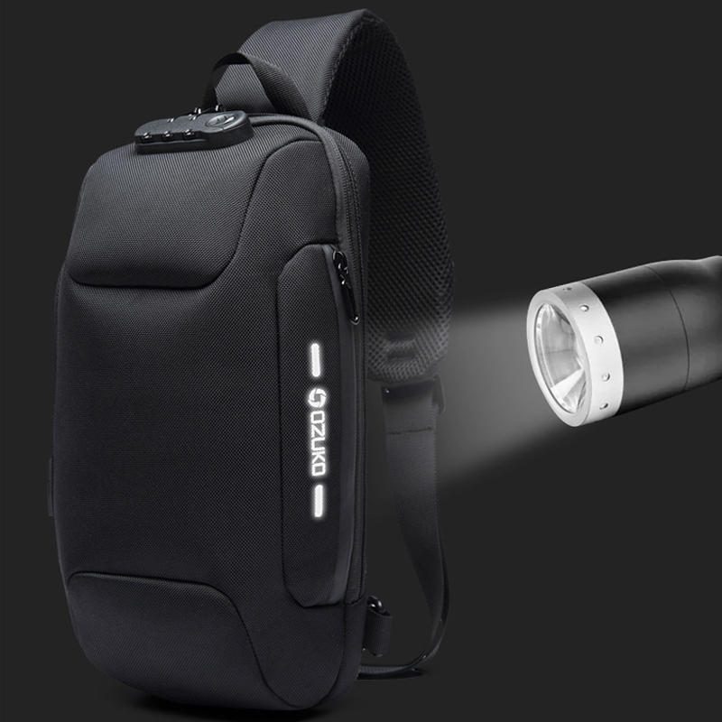 Ozuko Melltáska Usb Külső Töltés Lopásgátló Crossbody Táska Vízálló Válltáska Kempingezéshez
