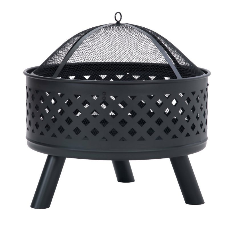 Us Direct U-stílusú Körtüzelő Gödör Acél Fatüzelésű Kemping Bbq Grillfűtés Szikravédővel A Kerti Máglya Teraszához