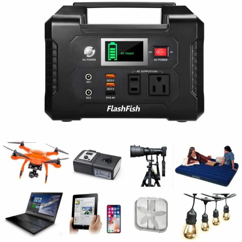 Us/eu Direct Flashfish 200w 40800mah Hordozható Áramfejlesztő Napelemes Erőmű 110v Ac Kimenettel/2 Dc Porttal/3 Usb Porttal