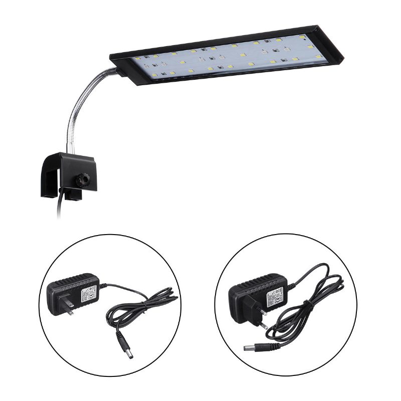 100-240v 10w Clip-on Led Akváriumi Lámpa Akvárium Dekorációs Világító Fehér És Kék Led-ekkel Érintővezérlés 2 Mód