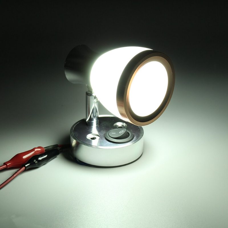 12v 3w Led Belső Mattüveg Led Mini Spotlámpa Olvasó Éjszakai Lámpa Lakókocsi Szekrényhez