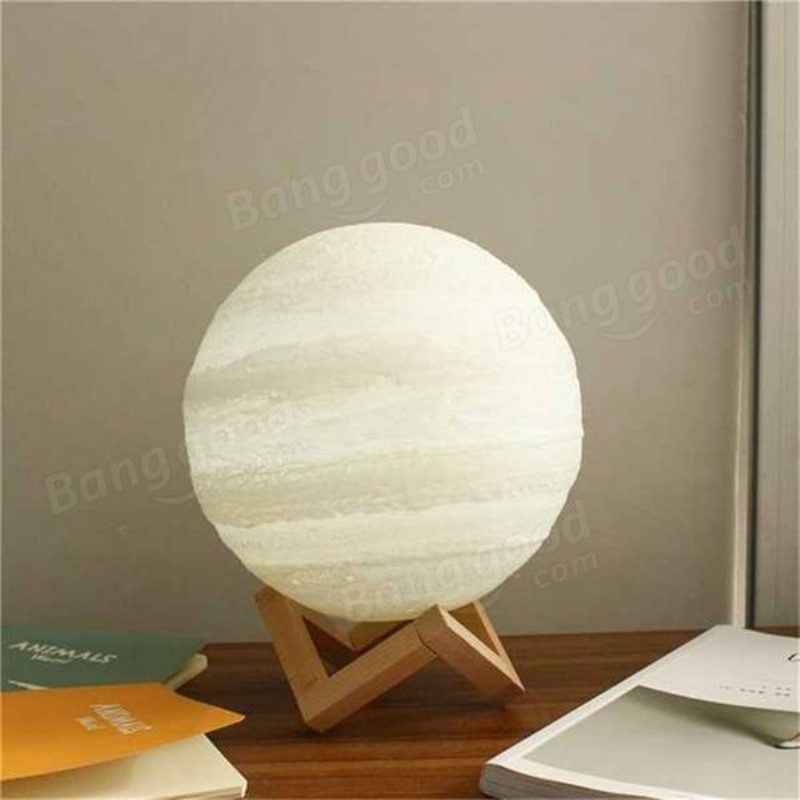 13 cm-es 3d Jupiter Lámpa Usb Újratölthető Érintésérzékelő Színváltó Led Éjszakai Fény Ajándék Dc5v