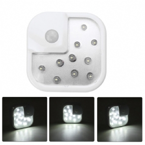 15w 10 Led Fény Pir Mozgásérzékelő Szekrény Éjjeli Lámpa Éjszakai Világítás