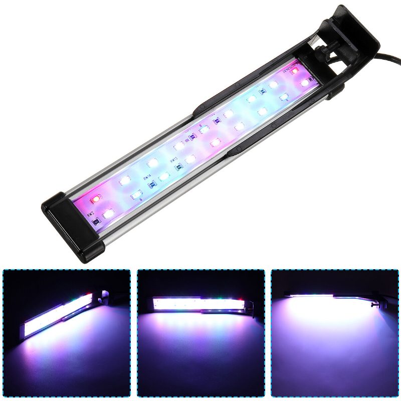 22 cm-es 18 Led-es Rgb Akváriumi Akvárium Lámpa Nagy Fényerejű Dupla Vízelvezető Vízlámpa