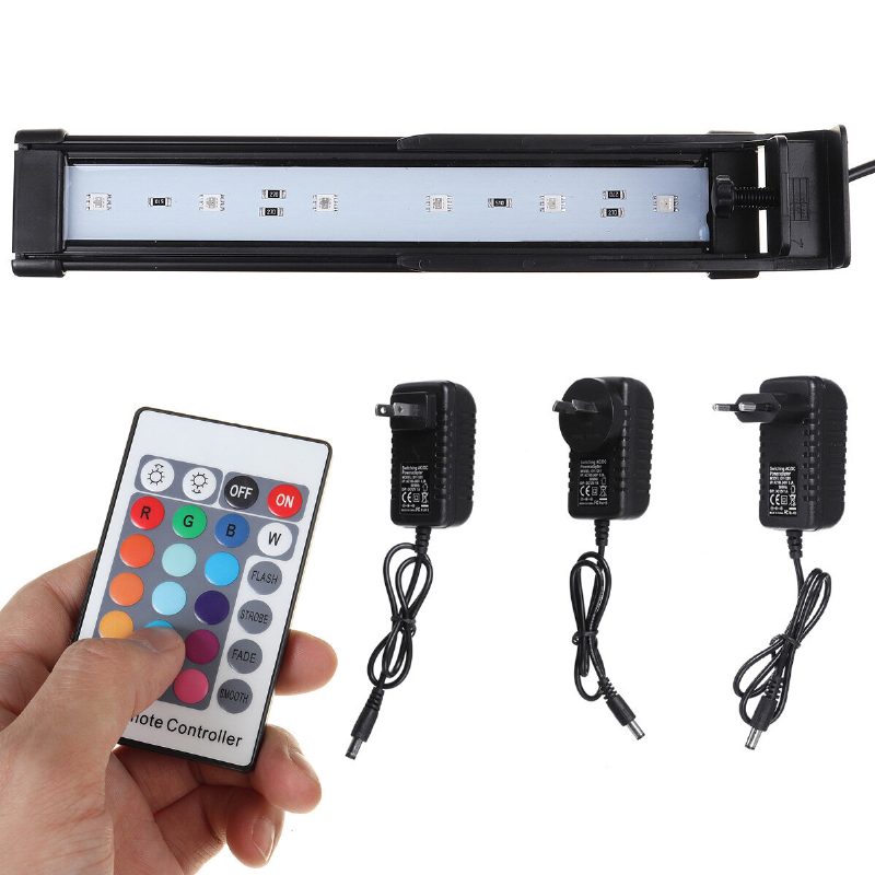 22 cm-es Akvárium Burkolat Világítás Színváltó Távirányító Szabályozható Rgbw Led Lámpa Akváriumhoz/akváriumhoz