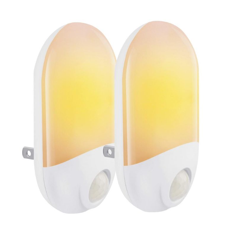 2db 0.7w Fényérzékelő És Pir Mozgás Led Éjszakai Fali Lámpa Baba Gyerek Hálószobához Ac100-240v
