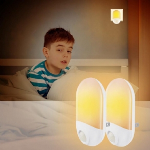 2db 0.7w Fényérzékelő És Pir Mozgás Led Éjszakai Fali Lámpa Baba Gyerek Hálószobához Ac100-240v