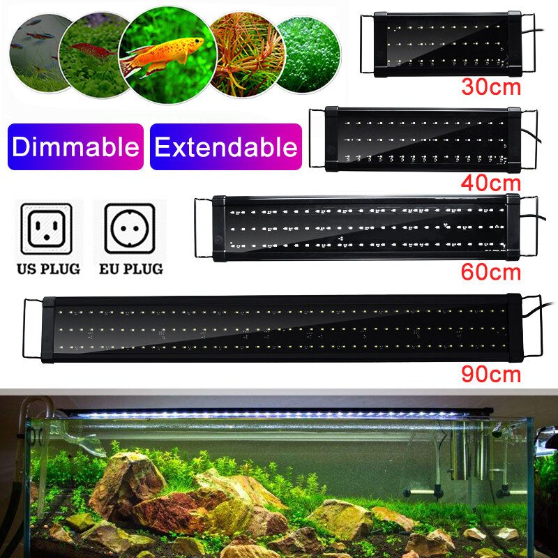 30/40/60/90cm Led-es Akváriumi Akvárium Lámpa Fokozatmentesen Szabályozható Smd2835 Vízfű Ac100-240v