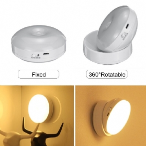 360 Fokban Elforgatható Led-es Mozgásérzékelő Éjszakai Fény Usb Újratölthető Lámpa Mágneses Talppal Lépcsőhöz Hálószoba Fürdőszoba Konyha Előszoba Fehér/meleg