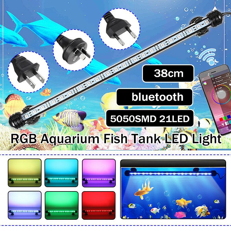 38 cm-es Bluetooth App Rgb Led-es Akváriumi Akvárium Lámpák Merülőszalagos Rúdlámpa