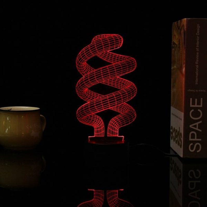 3d Tornado Illusion Led Asztali Lámpa Usb 7 Színváltó Éjszakai