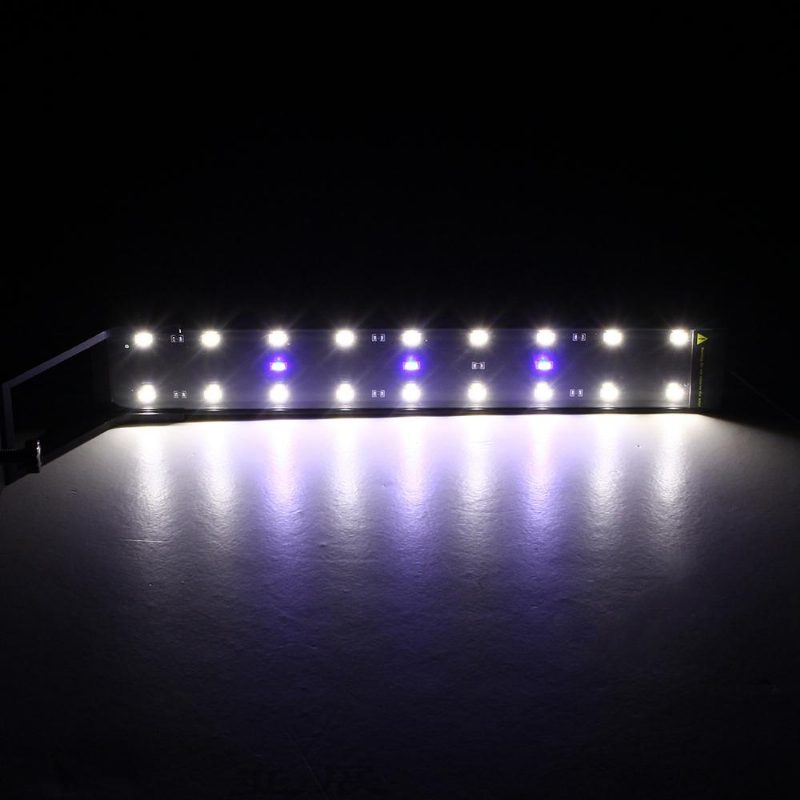 8 W-os 33 cm-es Kék-fehér Led Állítható Akváriumi Lámpa Szupervékony Csíptetős