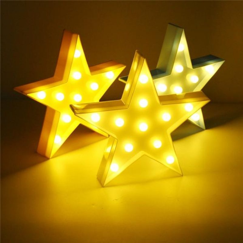 Aranyos Led-es Ötágú Csillag Éjszakai Lámpa Baba-gyerek Hálószobás Lakberendezéshez