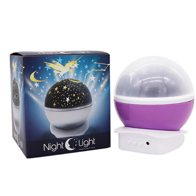 Bakeey Automatikus Forgó Csillagos Ég Vetítő Lámpa Star Moon Színes Gyémánt Csillagfény Projektor Usb Led Éjszakai Fény