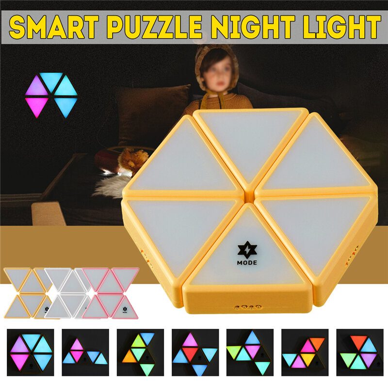 Dc5v Usb Diy Smart Puzzle Night Light Érintésérzékeny Színváltó Játék