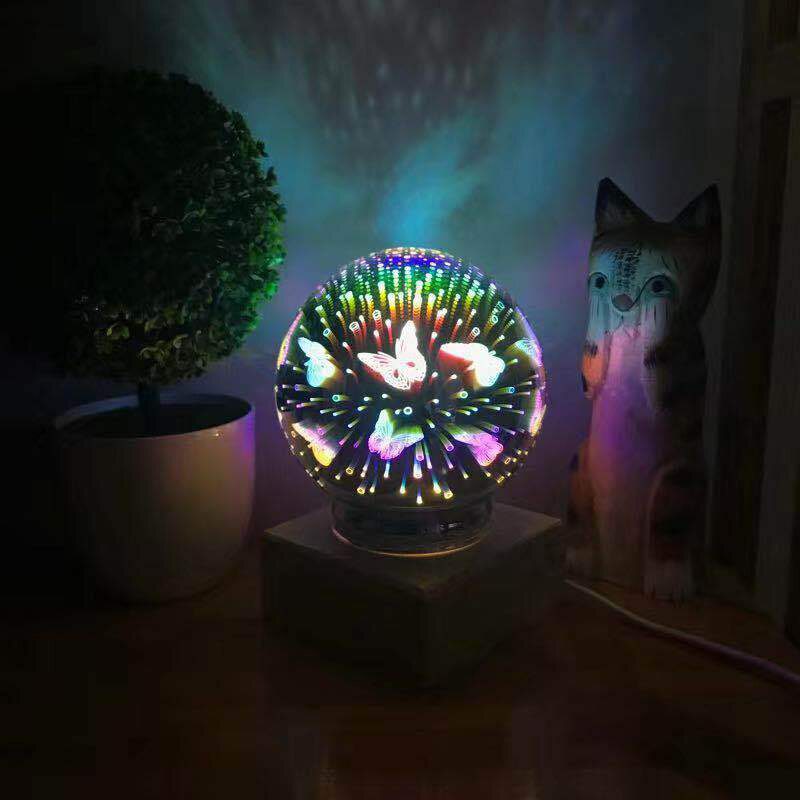 Fa Színes 3d Magic Ball Vetítőlámpa Usb Tápfeszültség Éjszakai Lámpa Karácsonyi Dekorációhoz Fények Ajándék